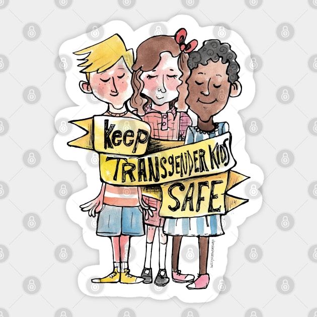 Keep Transgender Kids Safe Sticker by DamiAnimated